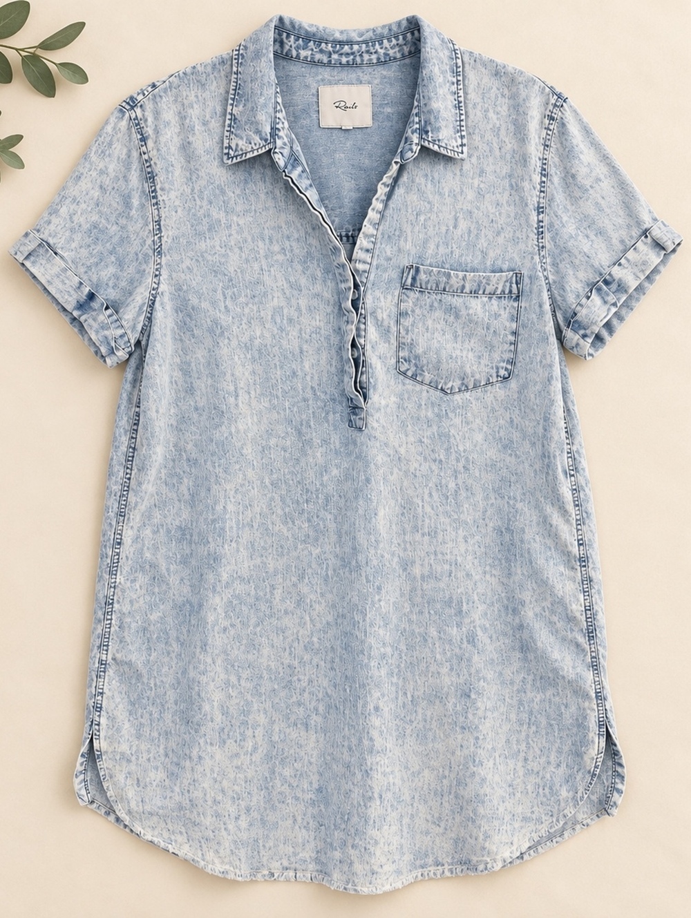 Rails Denim Shirt Dress Light Blue Large Casual